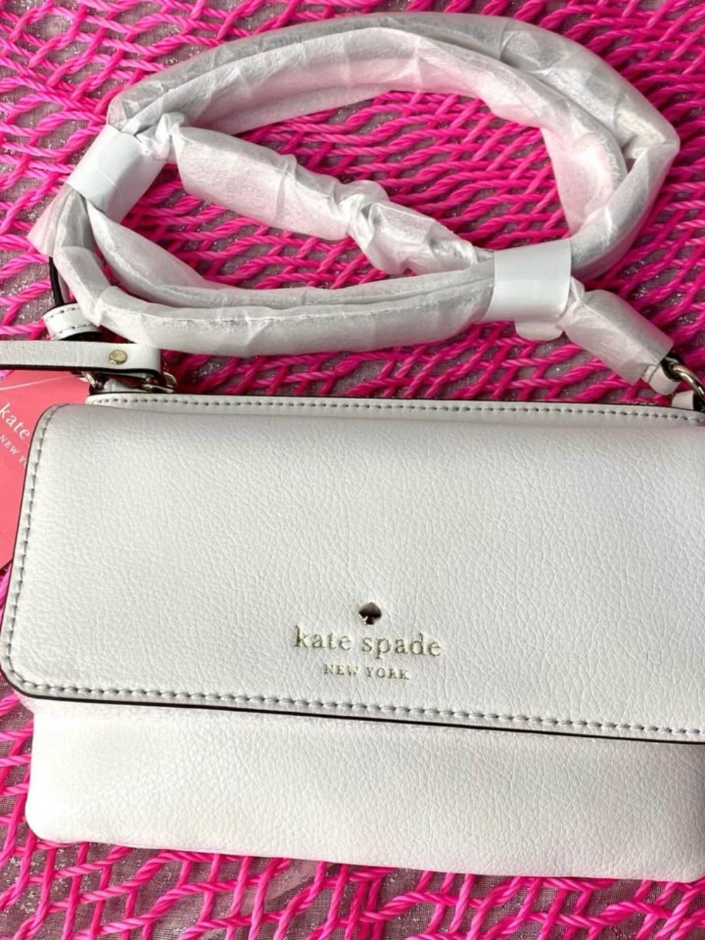 Kate Spade White Leather Crossbody Wallet Bag NWT